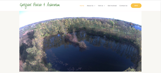 Screenshot of Gottfried Prairie & Arboretum website